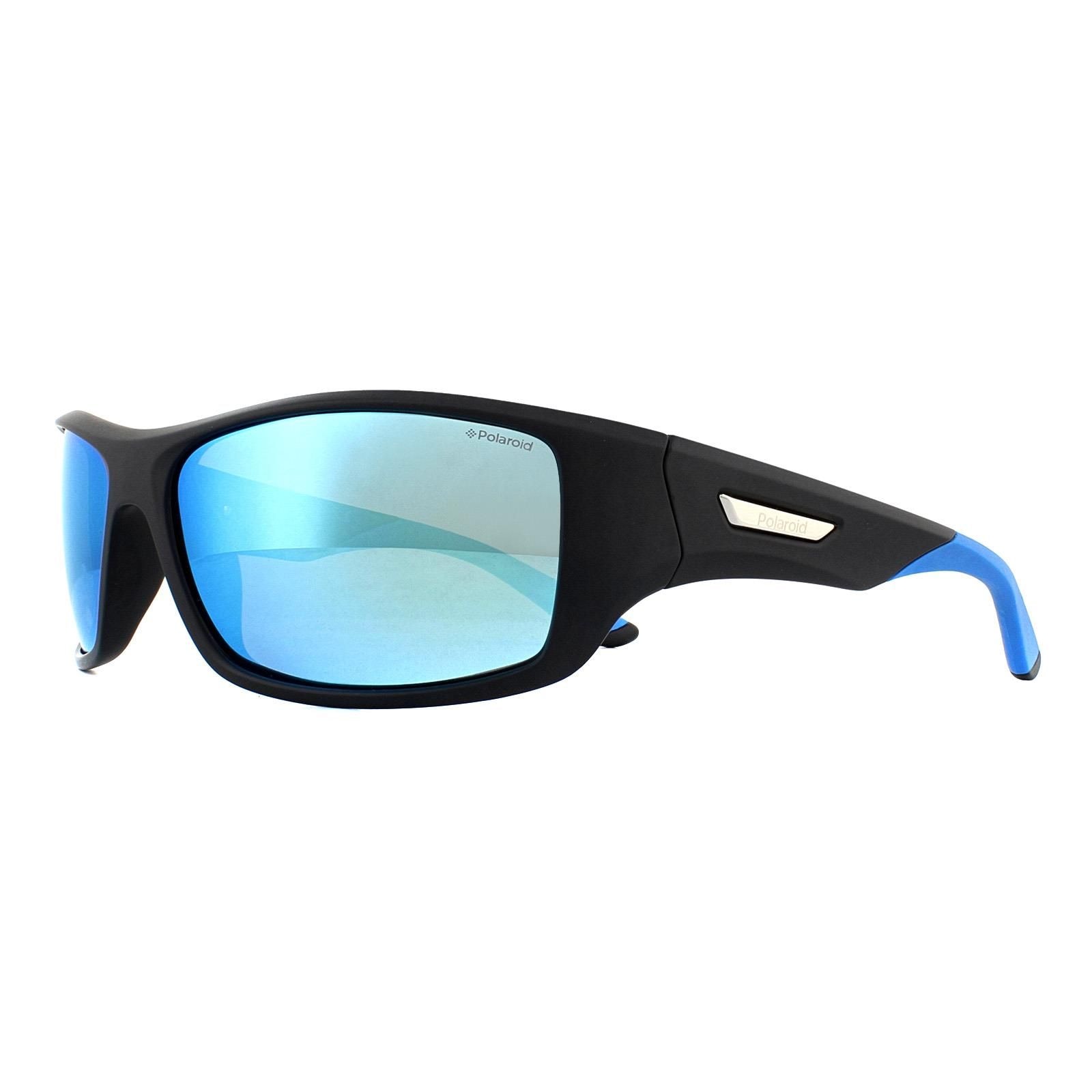 Polaroid Sport Sport Matte Black Blue Mirror Polarized Sunglasses image 2