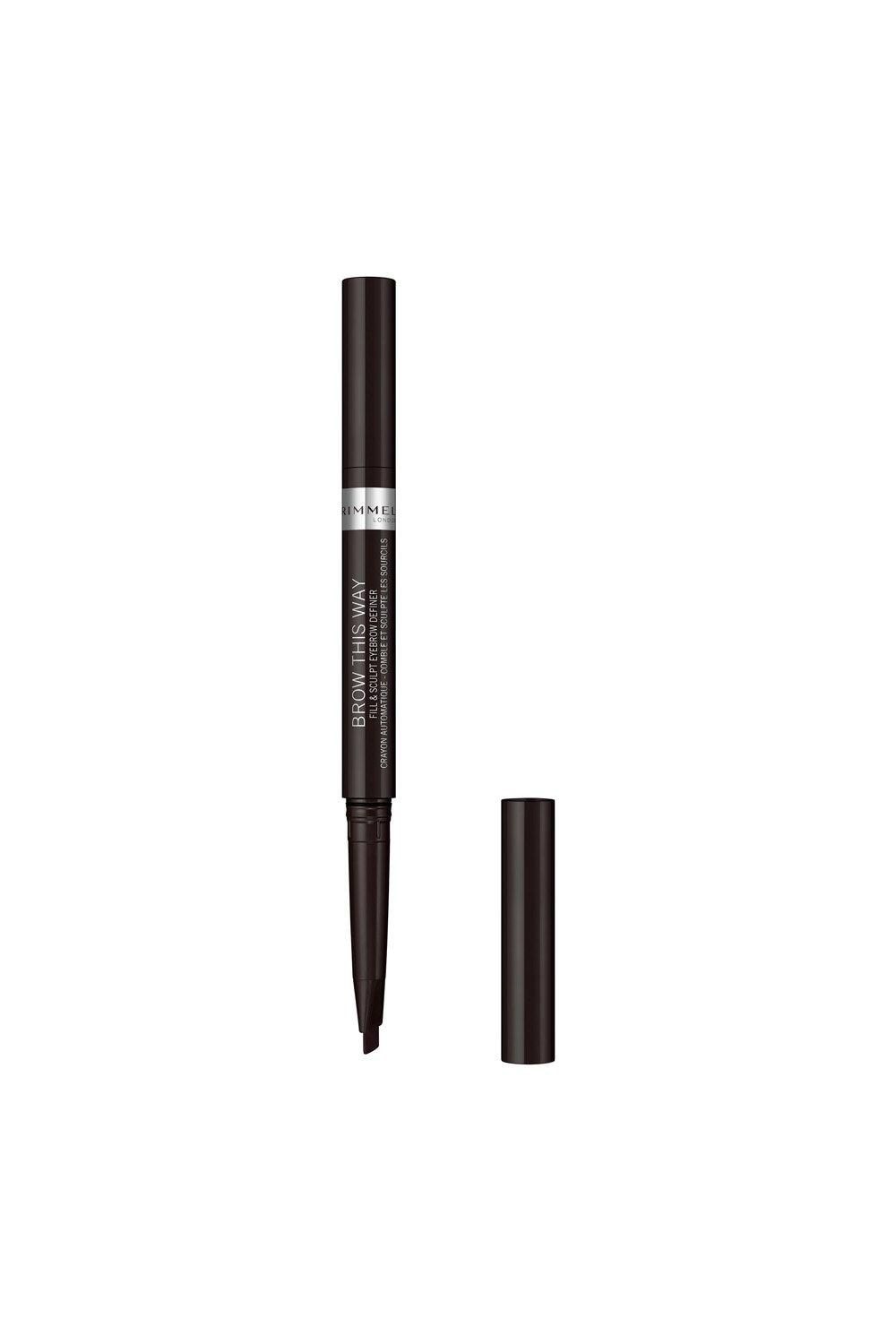 Rimmel London Brow This Way Fill & Sculpt Eyebrow Definer Soft Black image 3
