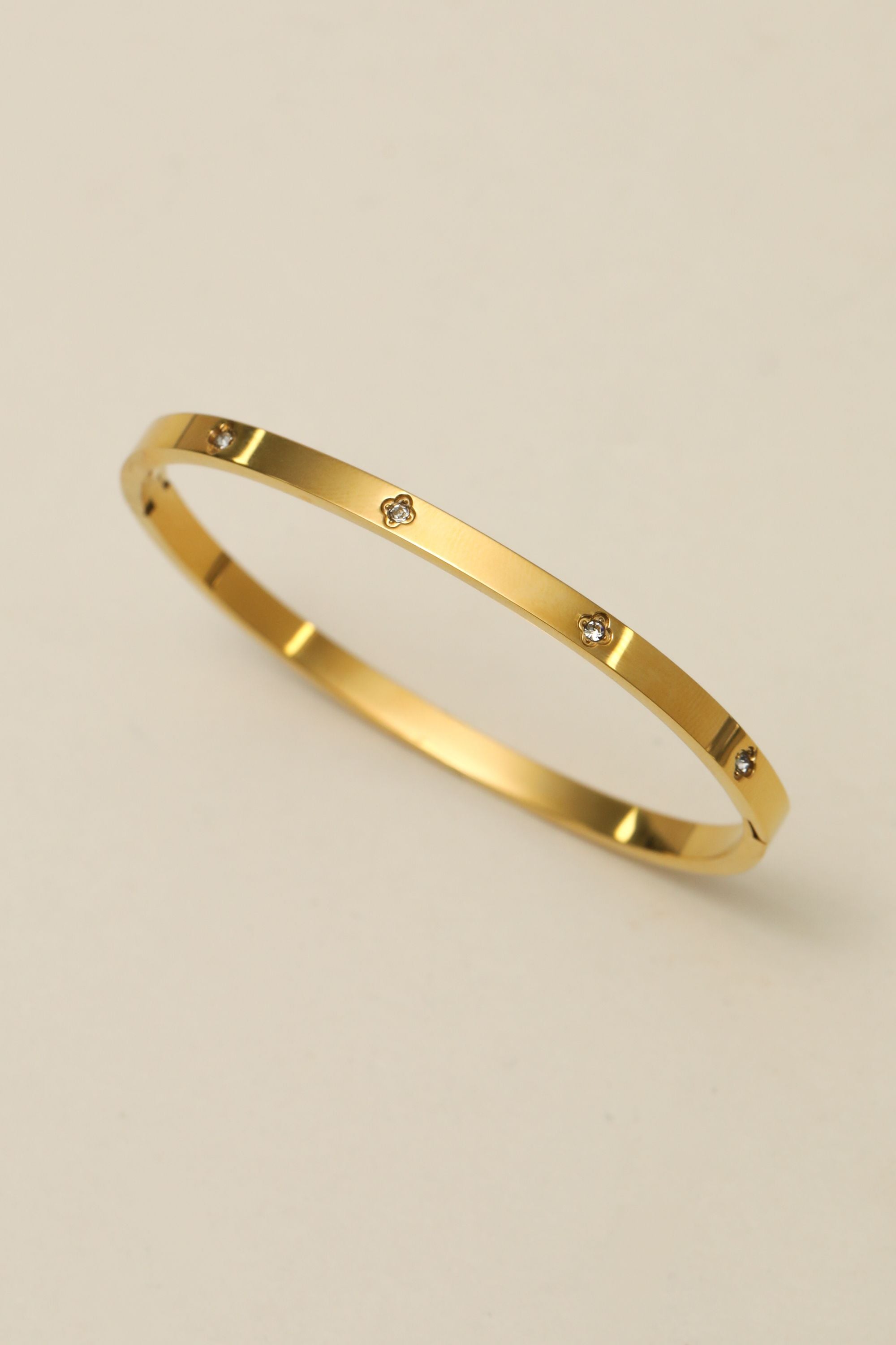 Jon Richard Gold Plated Waterproof Clover Bangle image 1