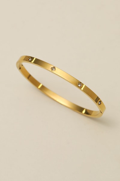 Jon Richard Gold Plated Waterproof Clover Bangle