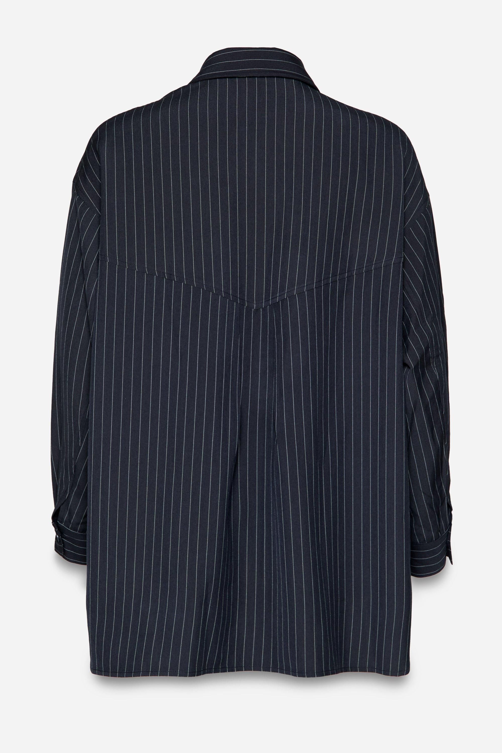 NastyGal PREMIUM PINSTRIPE TAILORED SHACKET Mono image 5