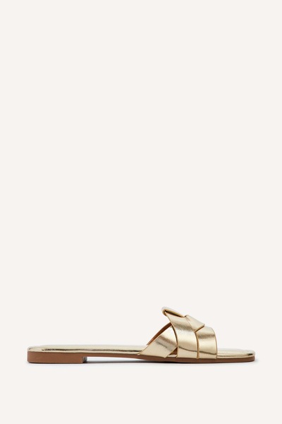 Linzi Fletcher Gold Slider Sandals