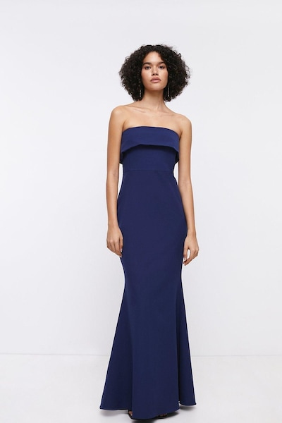 Coast Bandeau Fishtail Maxi Dress Navy