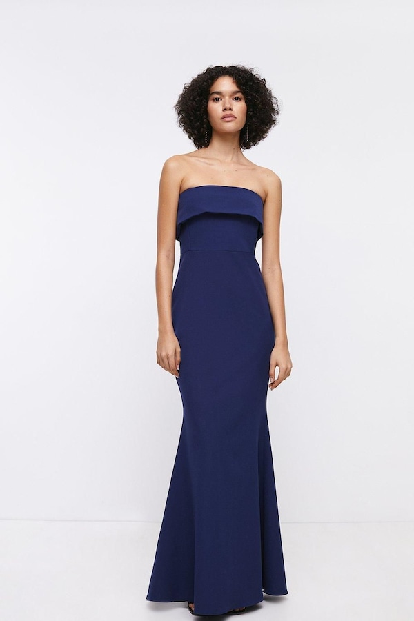 Coast Bandeau Fishtail Maxi Dress Navy