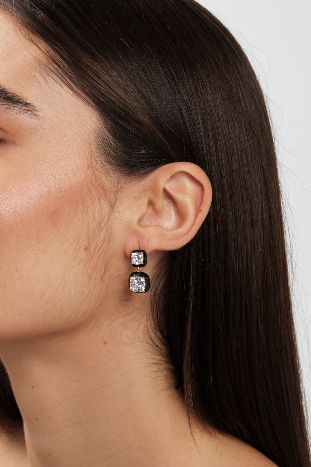 Jon Richard Crystal And Enamel Double Drop Earrings image 2