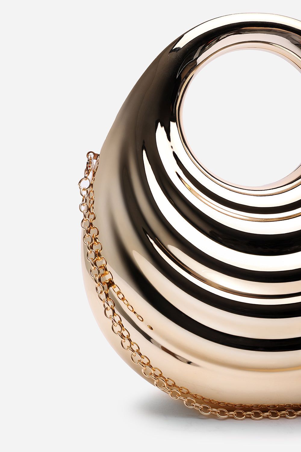 Where's That From 'Lagoon' Chrome Effect Sculpted Oval Handle Clutch image 7