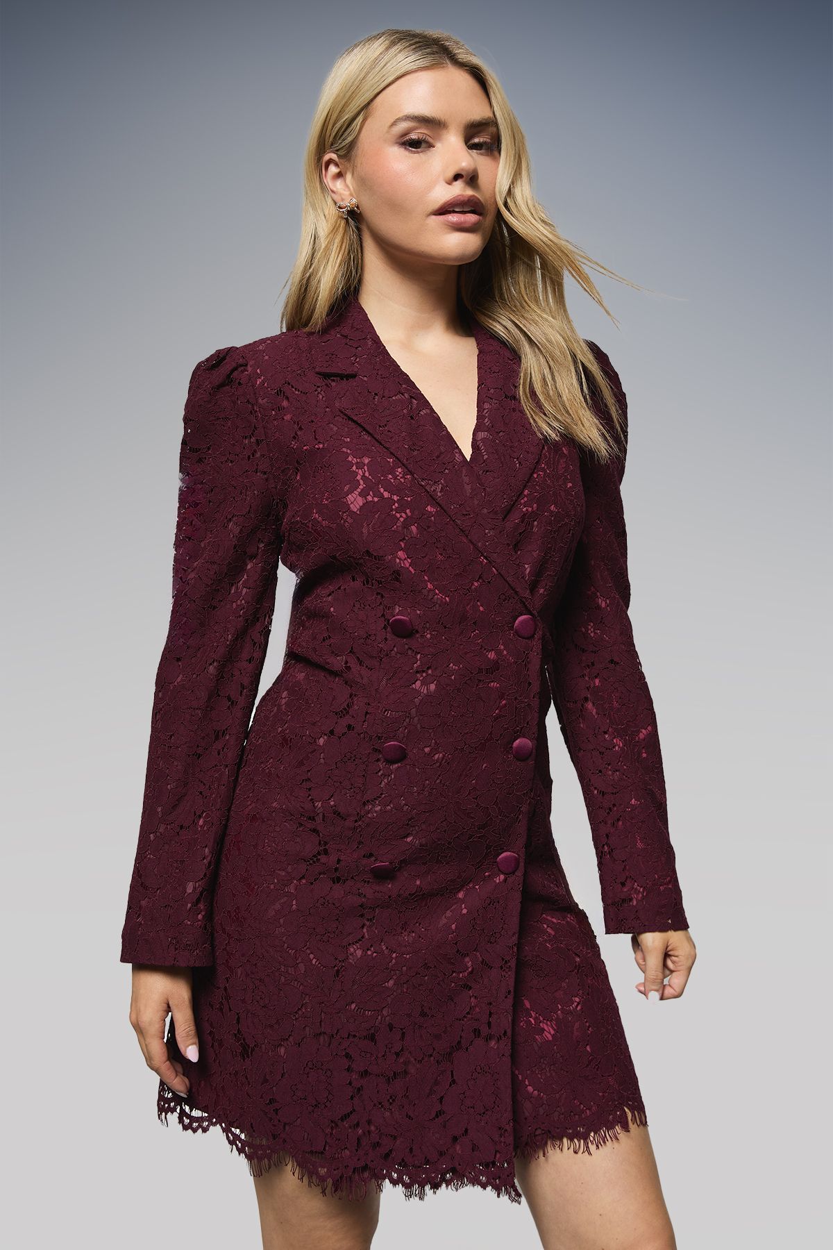Dorothy Perkins Lace Blazer Dress Berry