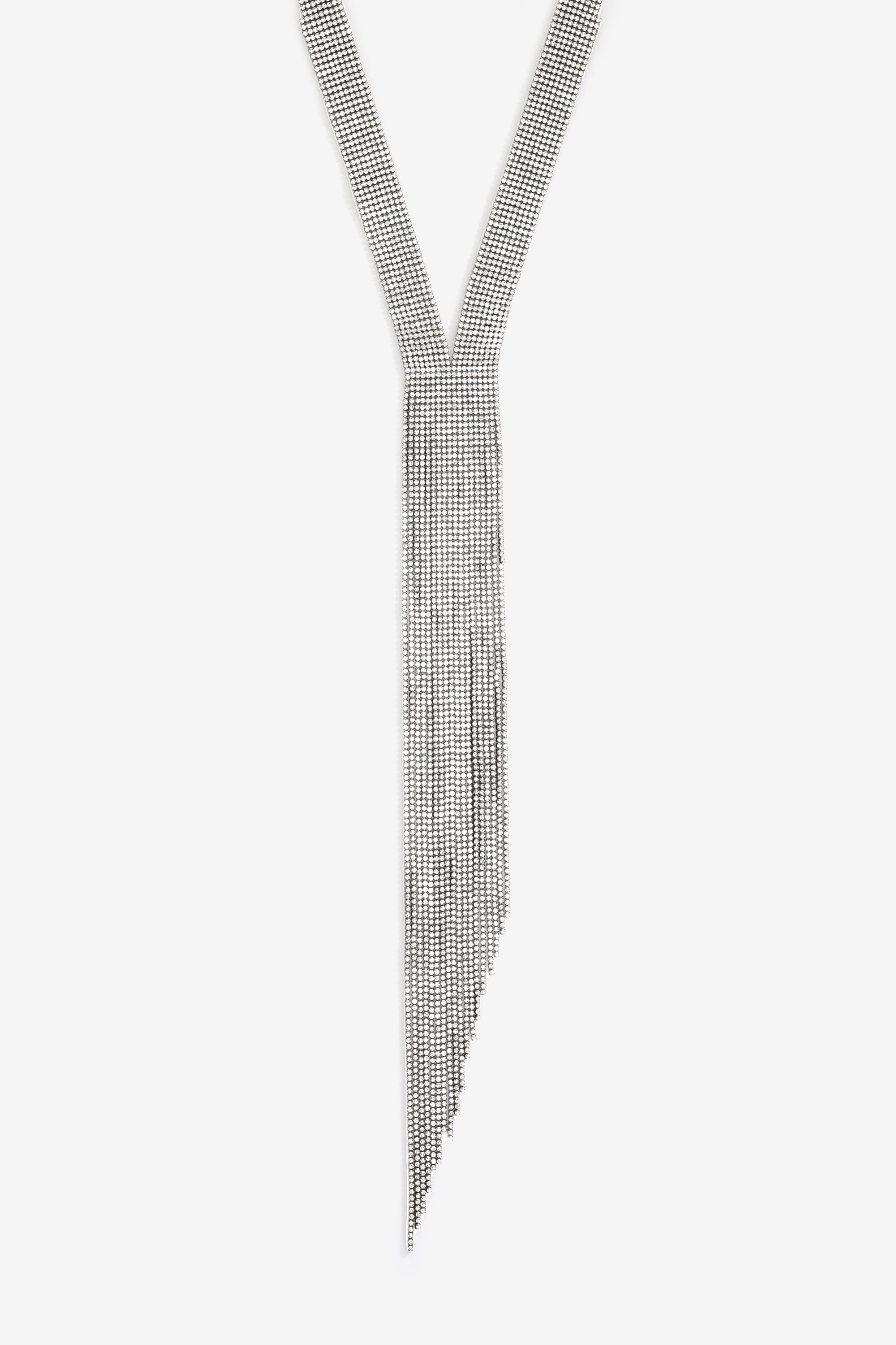 Mood Hematite Crystal Long Y Drop Statement Necklace image 1