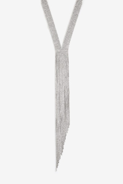 Mood Hematite Crystal Long Y Drop Statement Necklace