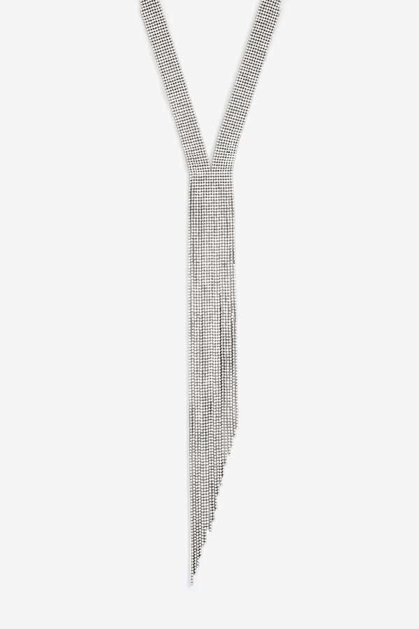 Mood Hematite Crystal Long Y Drop Statement Necklace