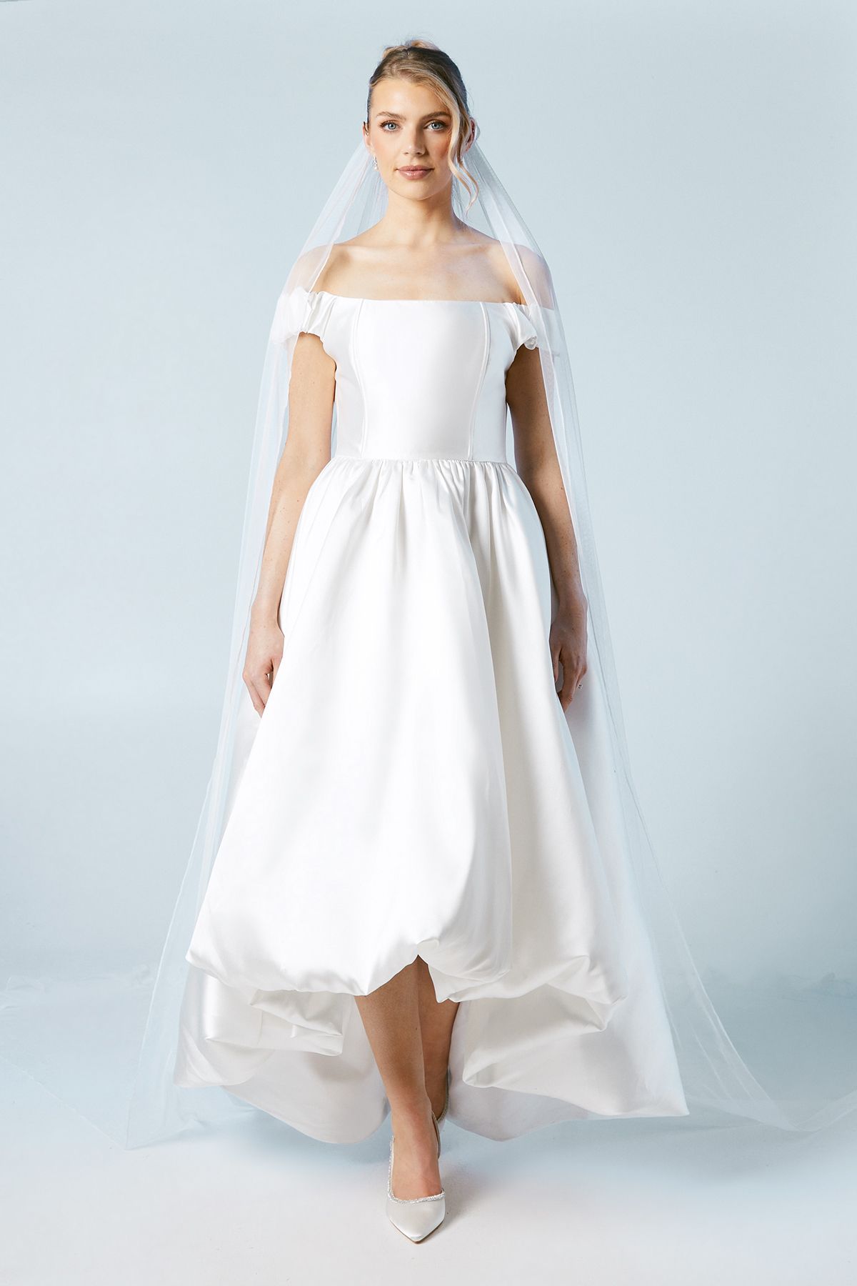 Coast High Low Hem Puffball Wedding Dress Ivory image 2