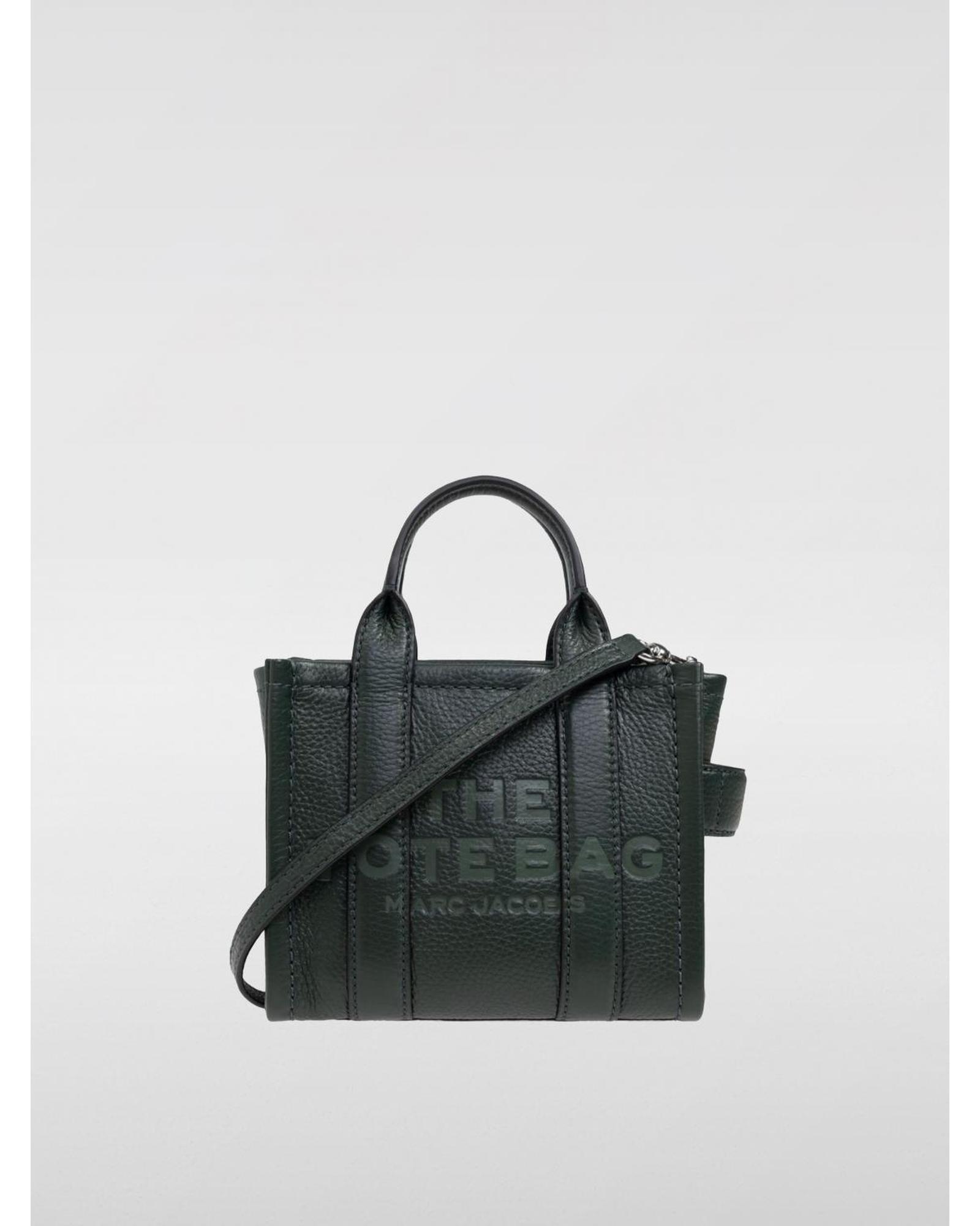 Marc Jacobs Mini Tote Bag Embossed Leather Wo - Forest Green Clutch Bags