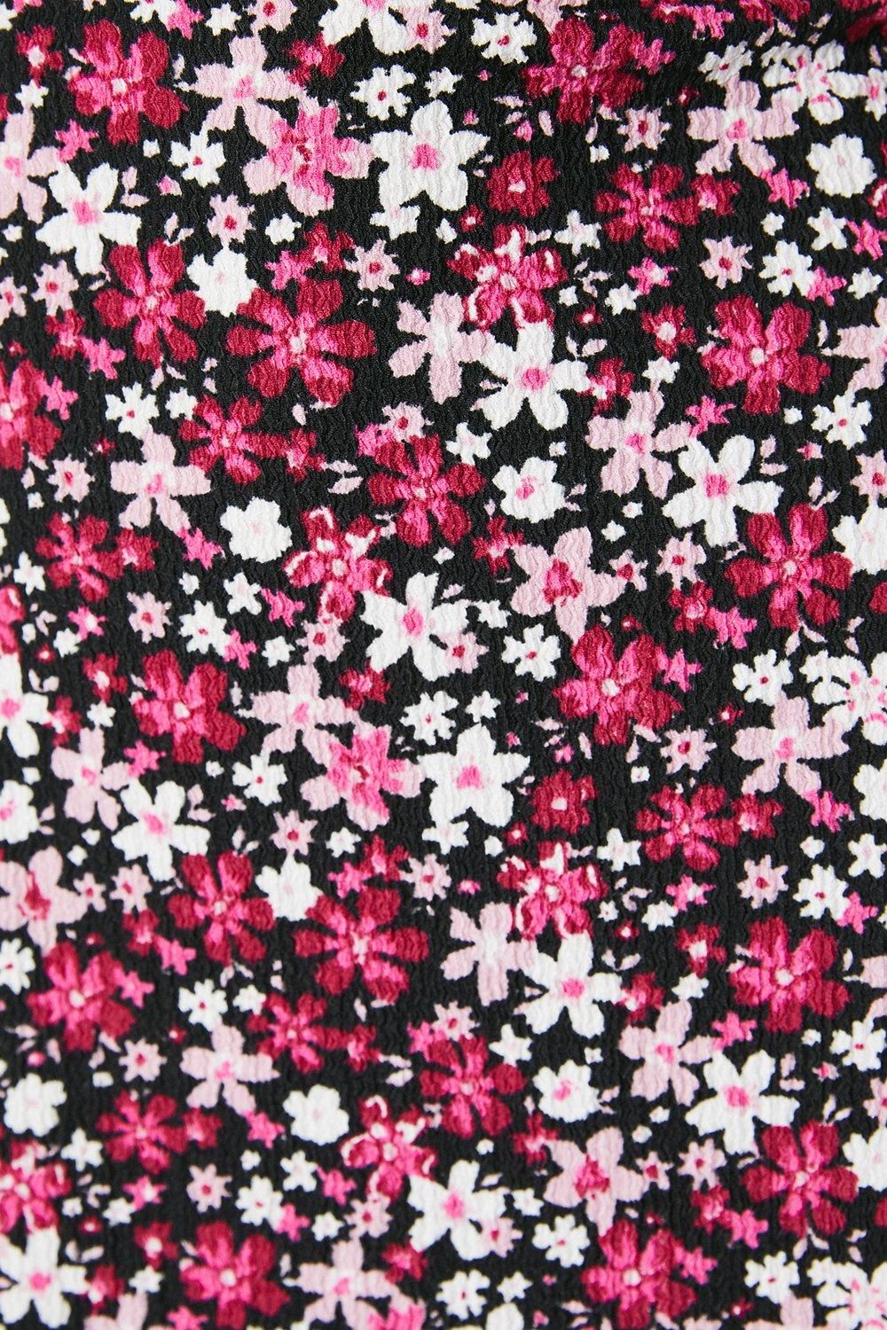 Dorothy Perkins Petite Pink Ditsy Short Sleeve Jersey Mini Dress Pink image 5