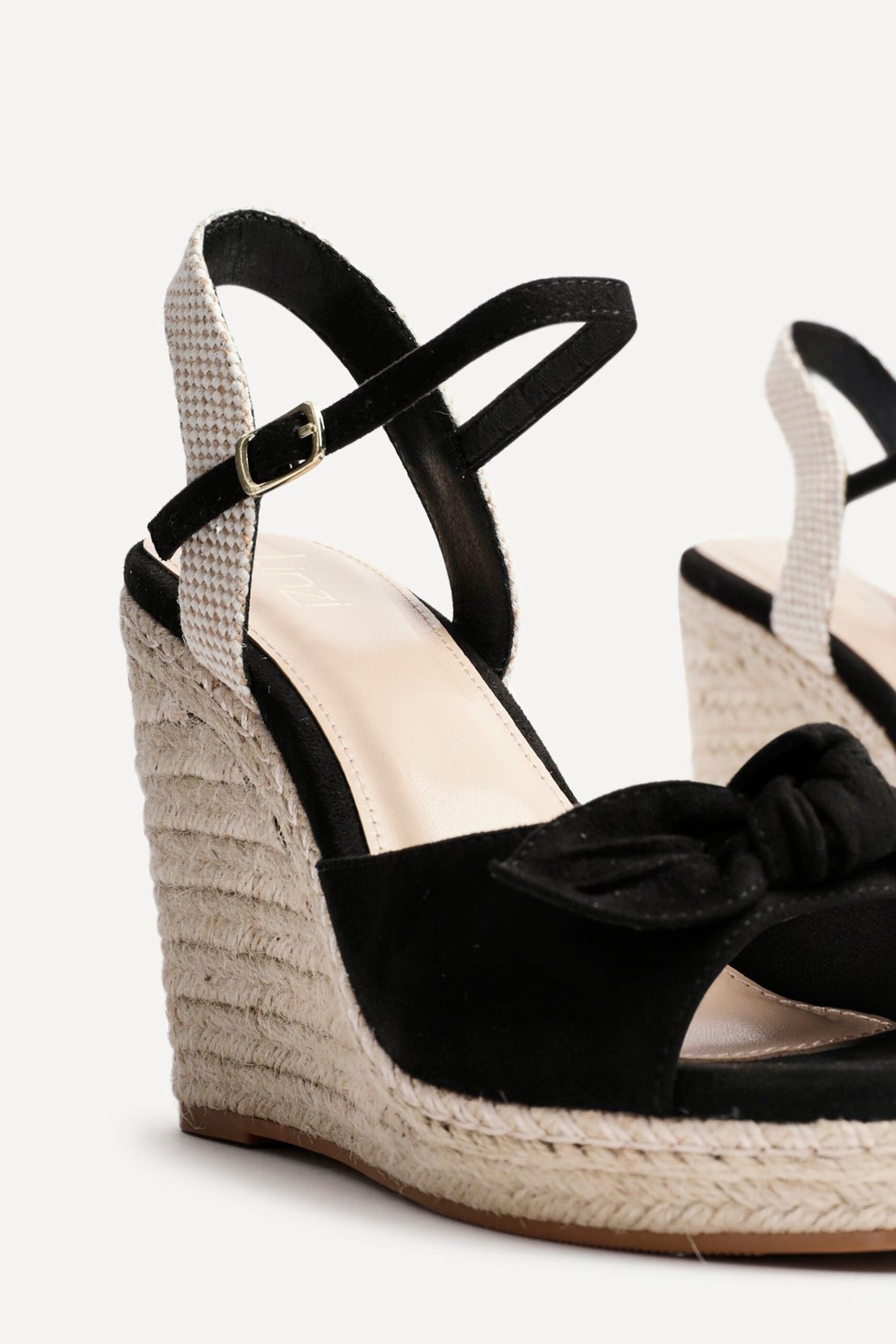 Linzi Portofino Black Faux Suede Espadrille Wedge image 5