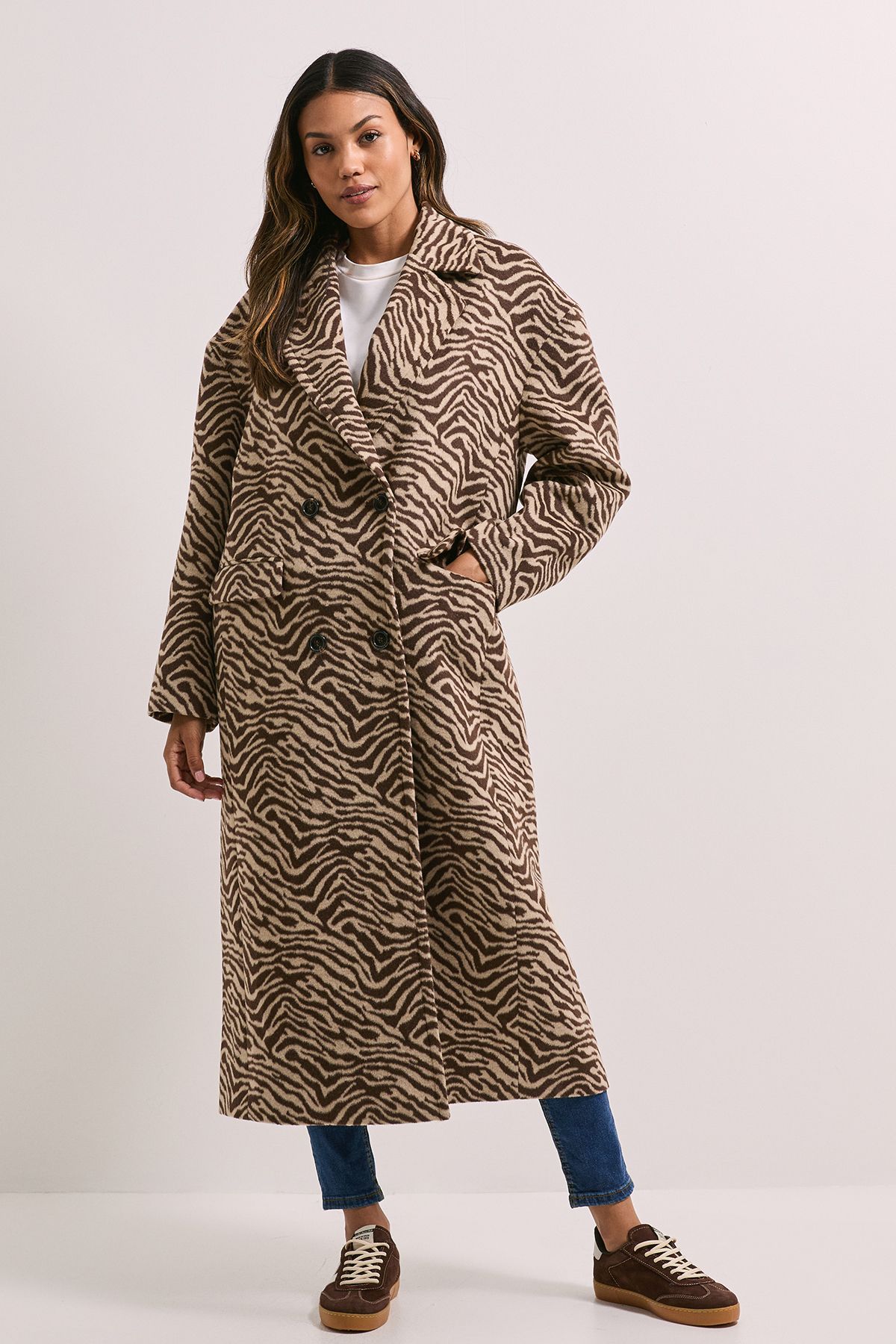 Dorothy Perkins Wide Collar Animal Print Coat Animal image 1