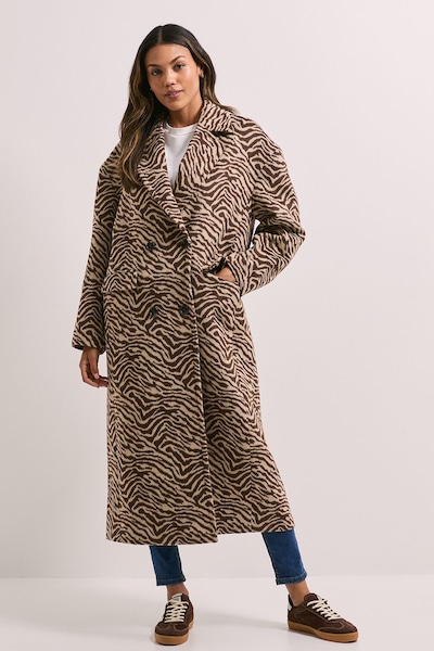 Dorothy Perkins Wide Collar Animal Print Coat Animal