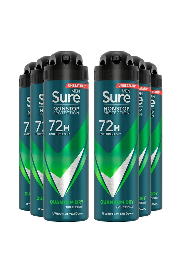 Sure Men 72H Protection 'Anti-Perspirant Deodorant' Quantum Dry, 6x150ml