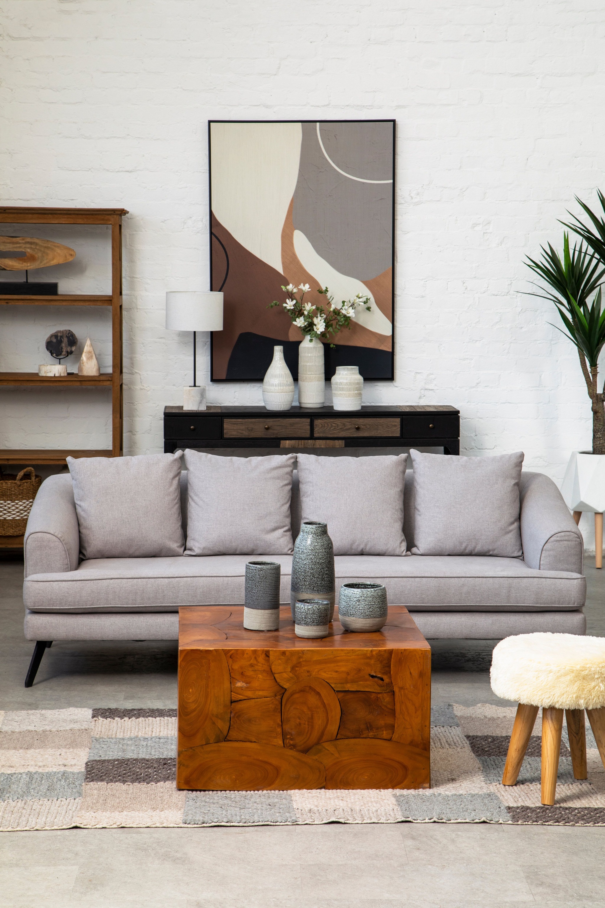 Orsina Handcrafted Large Vase, Glazed Finish Flower Vase, Versatile Stoneware, Portable Large Pottery Vase image 3