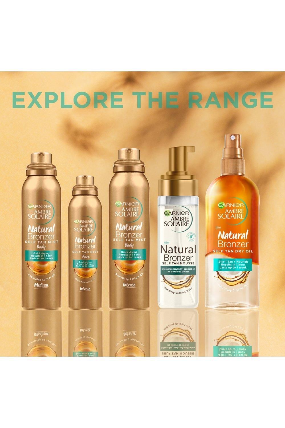 Garnier Ambre Solaire Vegan Natural Bronzer Intense Clear Self Tan Mousse Multi image 7