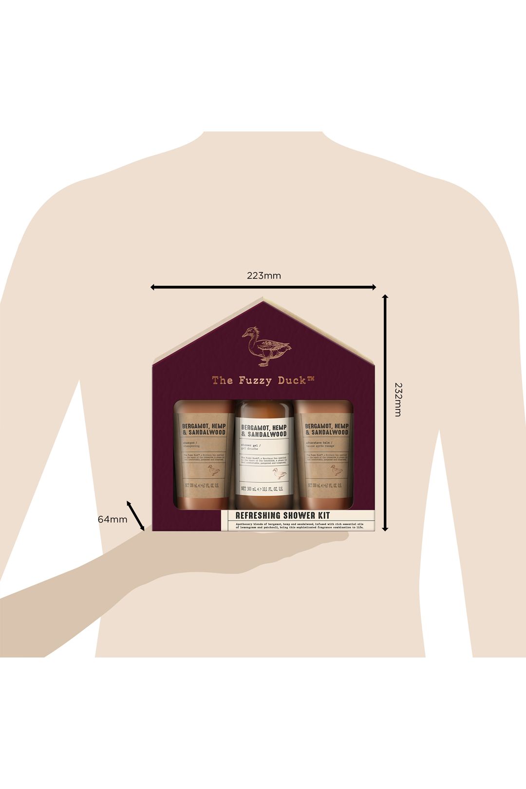 Baylis & Harding The Fuzzy Duck Bergamot, Hemp & Sandalwood Men's Refreshing Shower Kit Gift Set Multi image 7