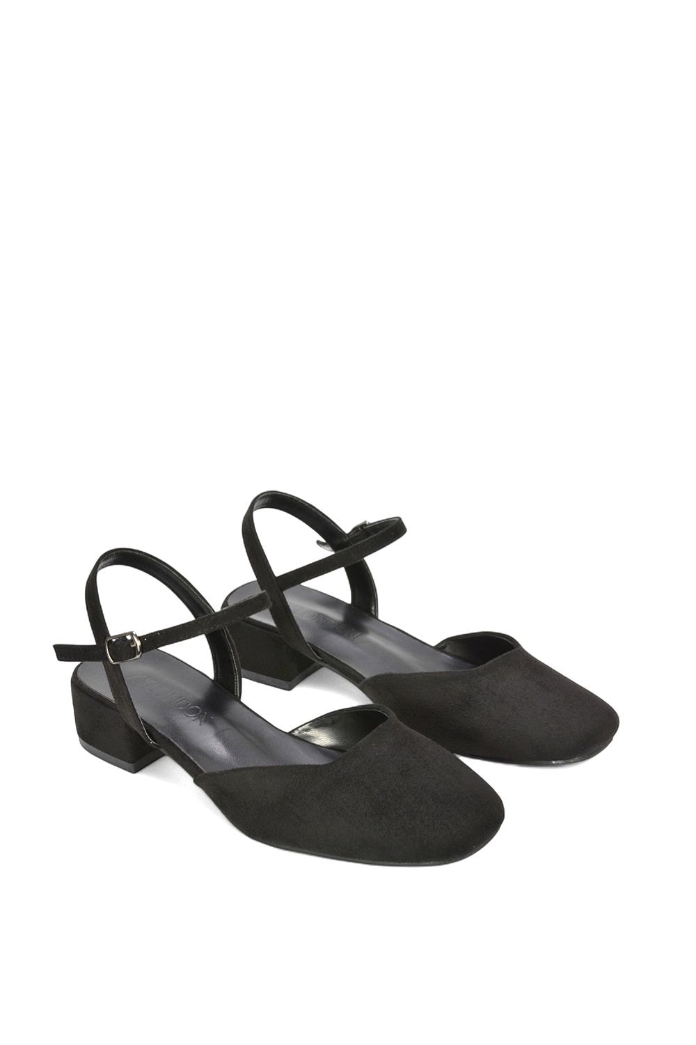 XY London 'Hilary' Square Closed Toe Strappy Court Shoe Low Heels image 5