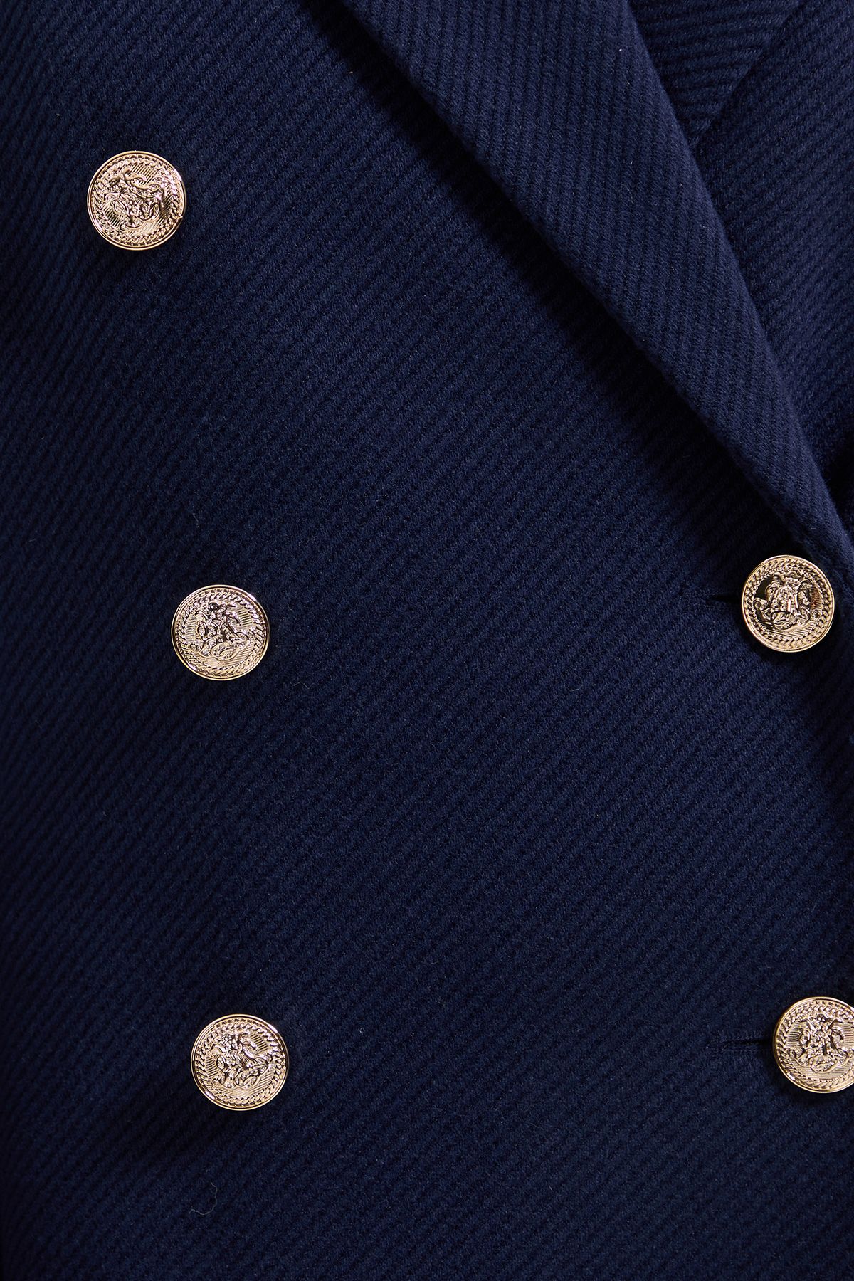 Dorothy Perkins Petite Midi Length Fitted Military Coat Navy image 5