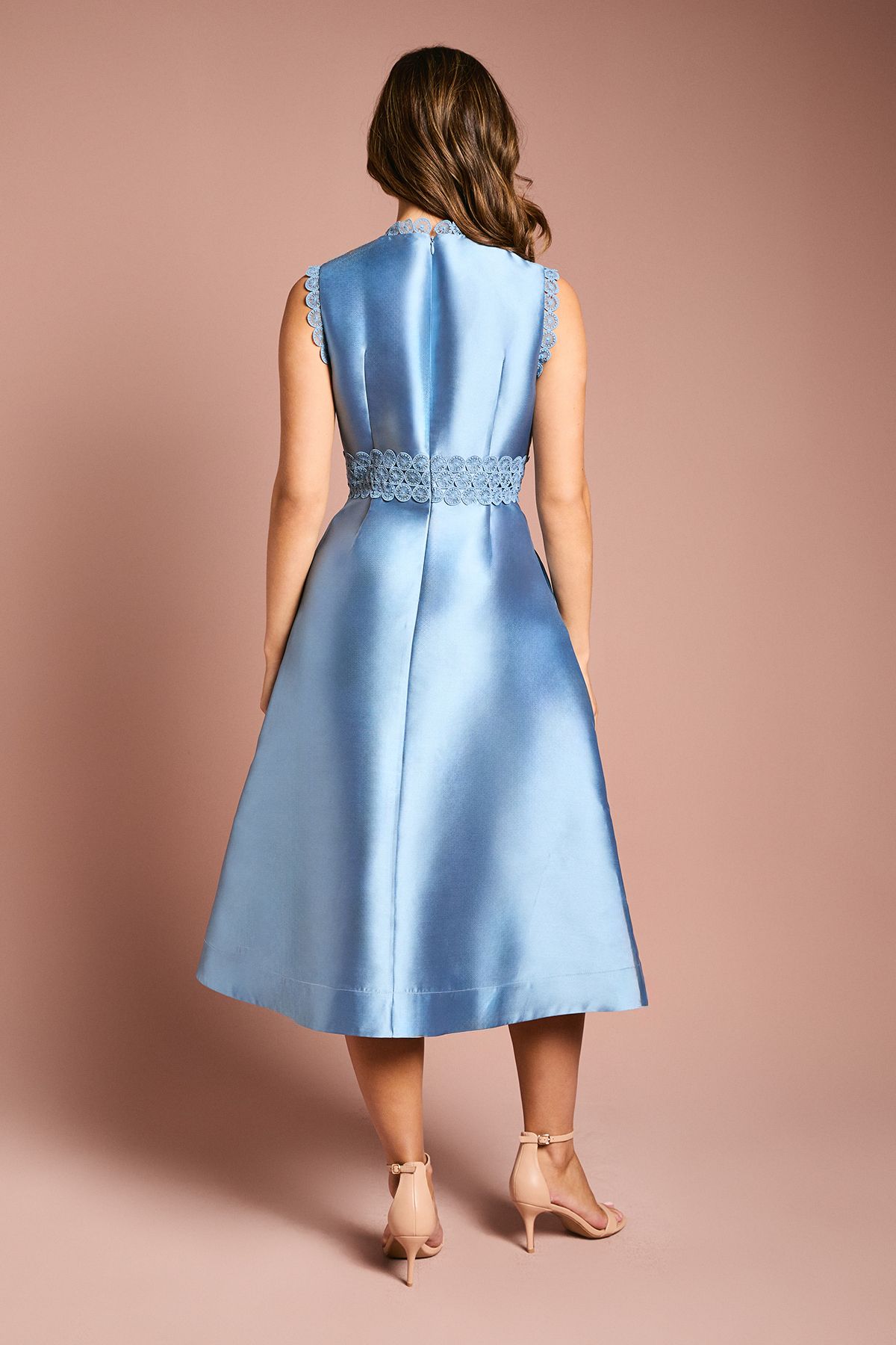 Coast Twill Lace Dress Dusty Blue image 4