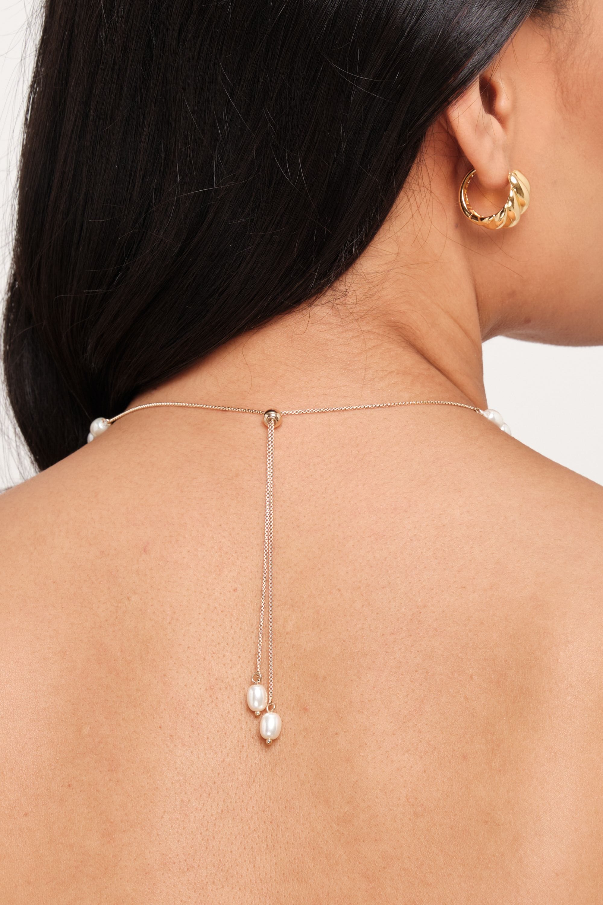 Jon Richard Gold Plated Adjustable Pearl Necklace image 4