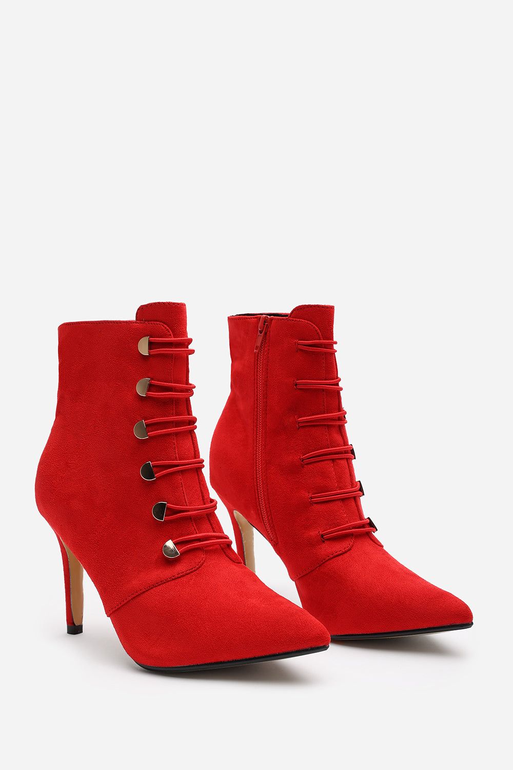 Where's That From 'Jodie' Suede Stiletto Heel Ankle Boots With Gold Detail image 3