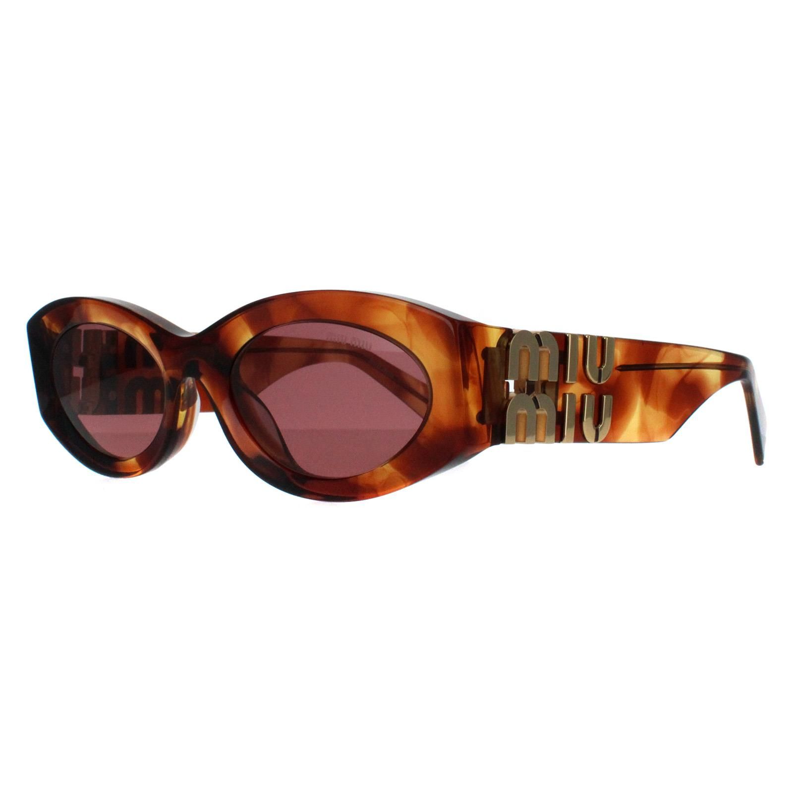 Miu Miu Oval Striped Tobacco Dark Violet MU11WS image 2