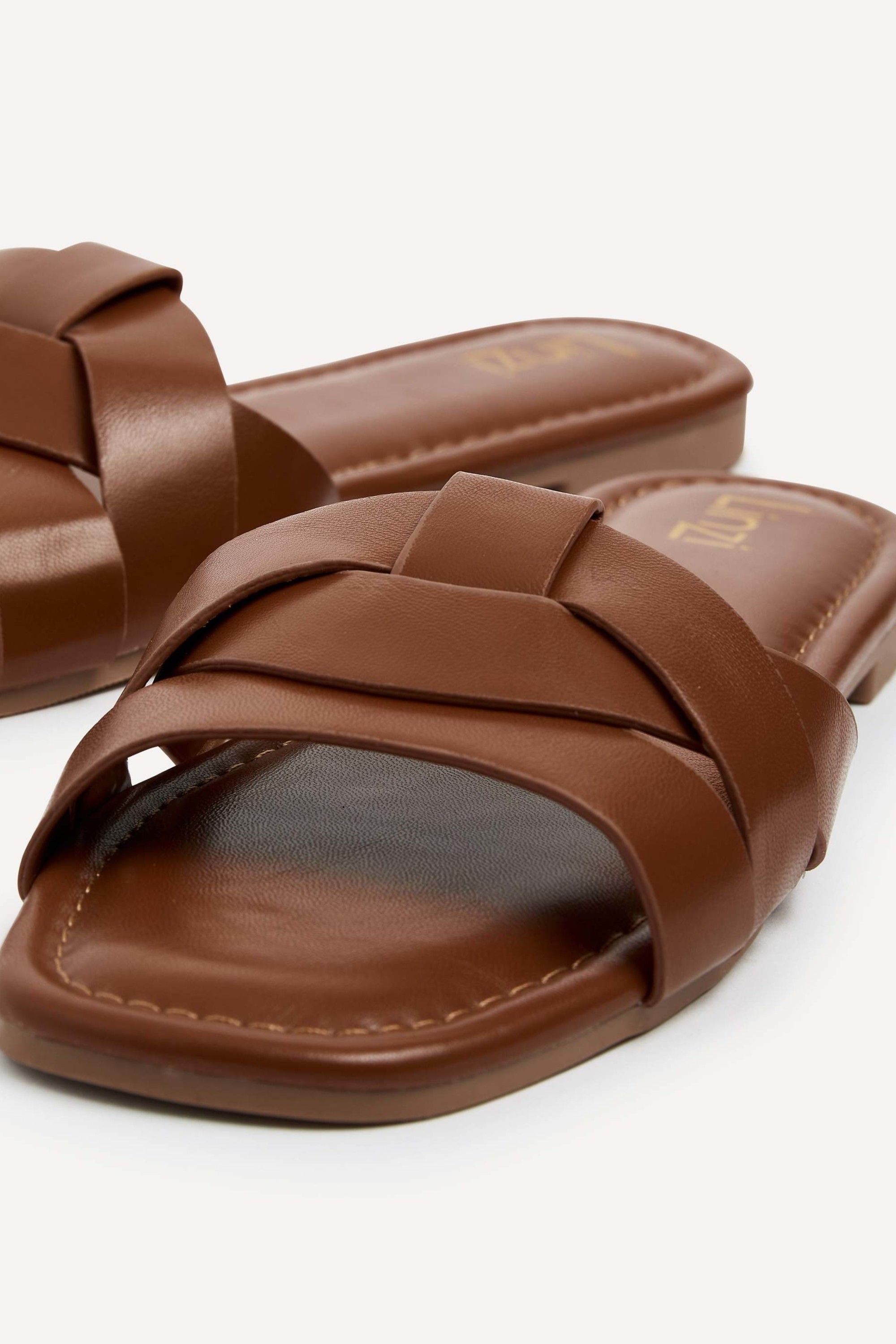 Linzi Fletcher Tan Slider Sandals image 3