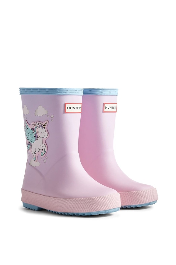Hunter Kids First Unicorn Print Wellington Boot