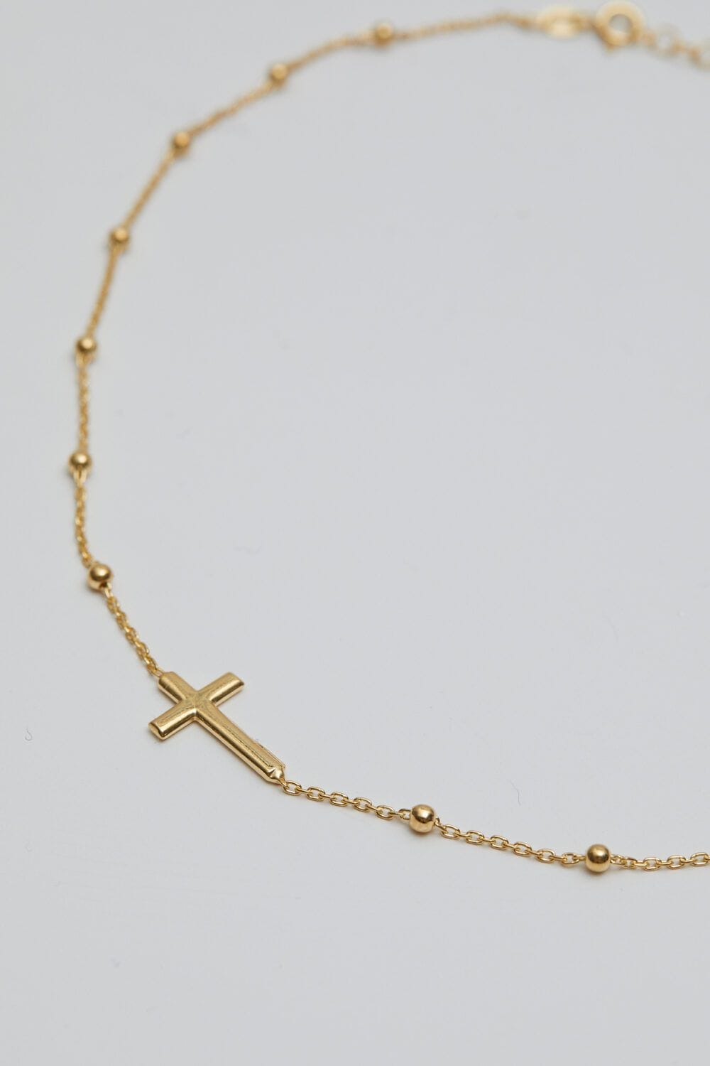 Simply Silver Gold Plated Sterling Silver 925 Polished Cross Pendant Necklace image 1