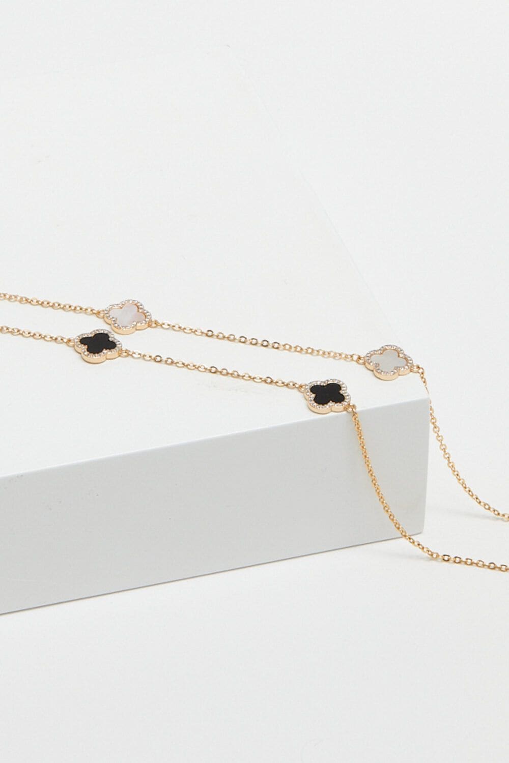 Jon Richard Gold Plated And Jet Station Clover Necklace image 3