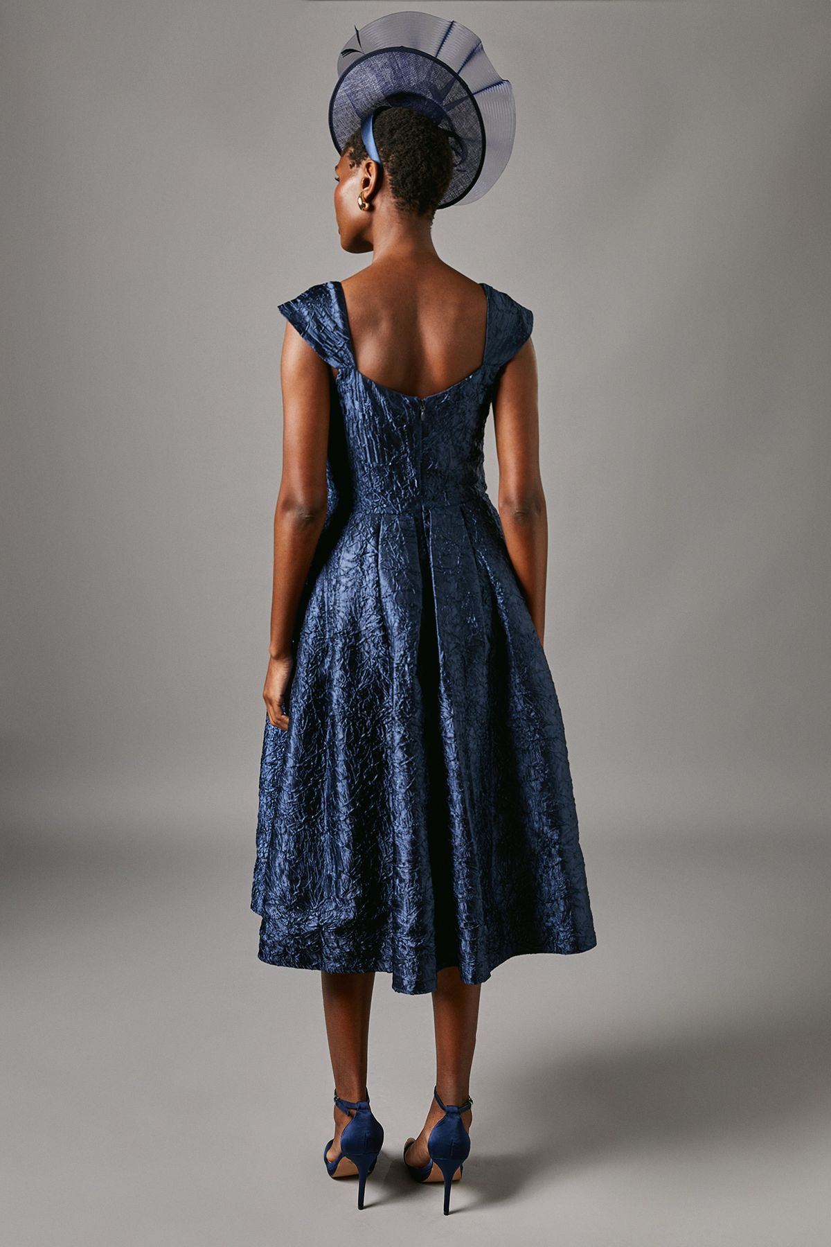 Coast Sweetheart Jacquard Midi Dress Navy image 3