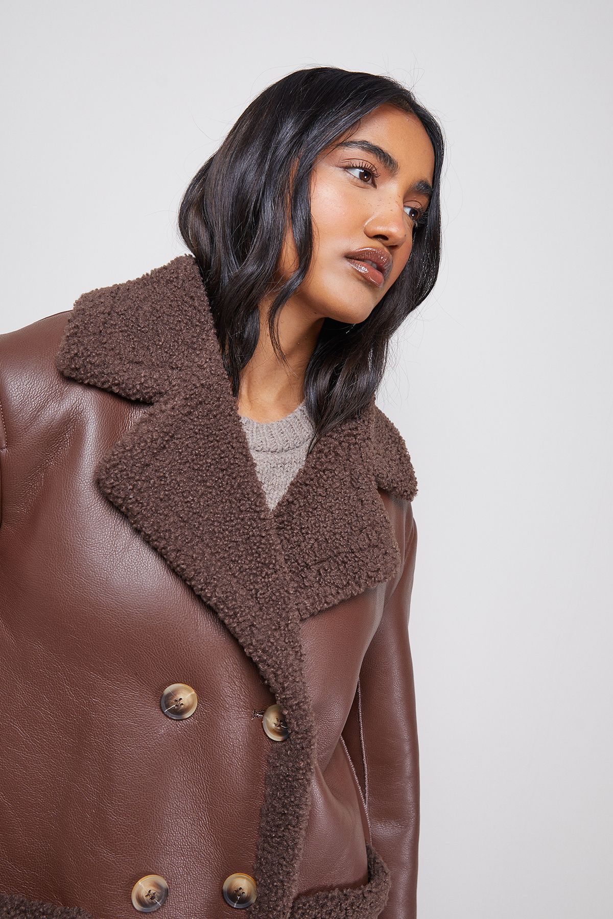 Warehouse Fringe Column Mini Dress Tan image 4