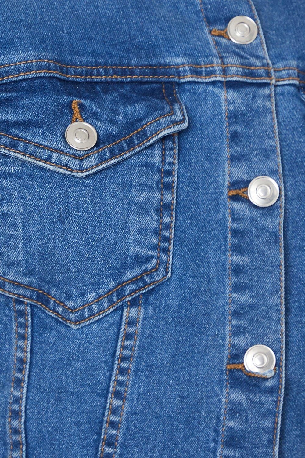 Dorothy Perkins Denim Short Sleeve Mini Dress Mid Wash image 4