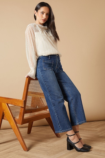 Oasis Lysiana Faux Leather Mary Jane High Block Heeled Shoes Black