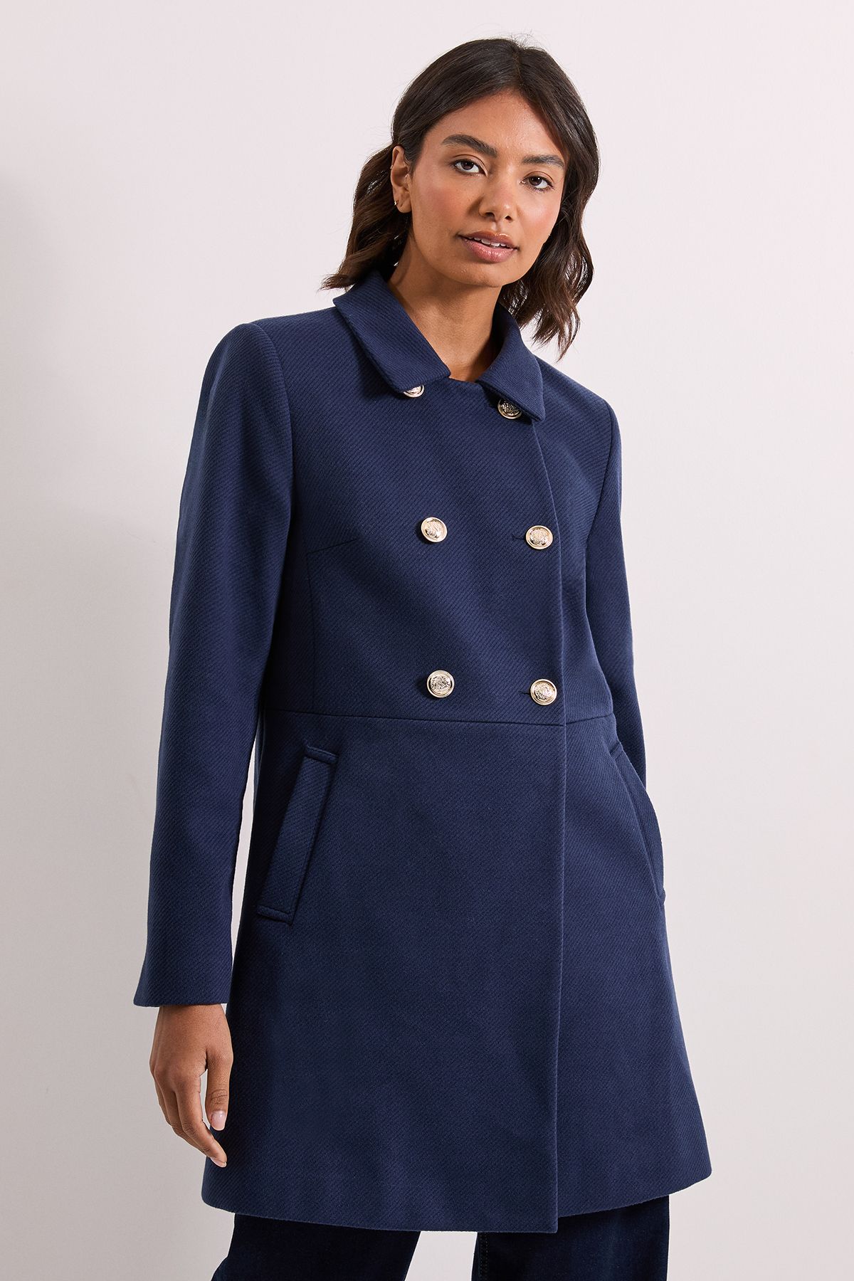 Dorothy Perkins Dolly Coat Navy image 1