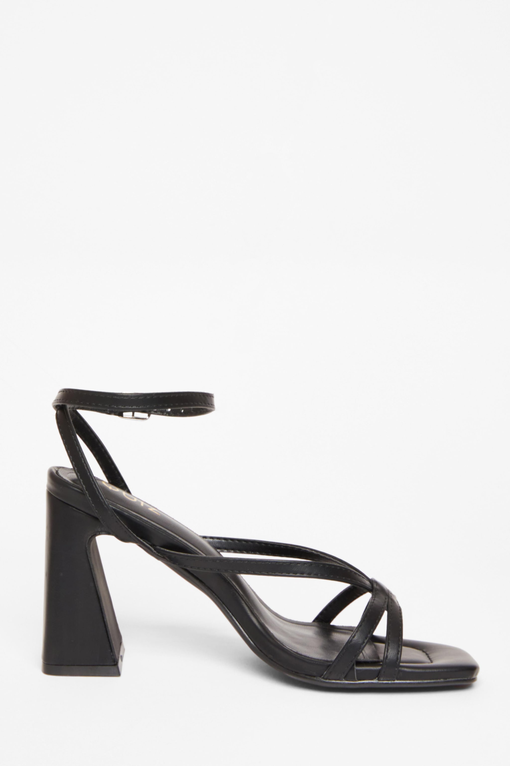 Quiz Black Strappy High Block Heels image 5