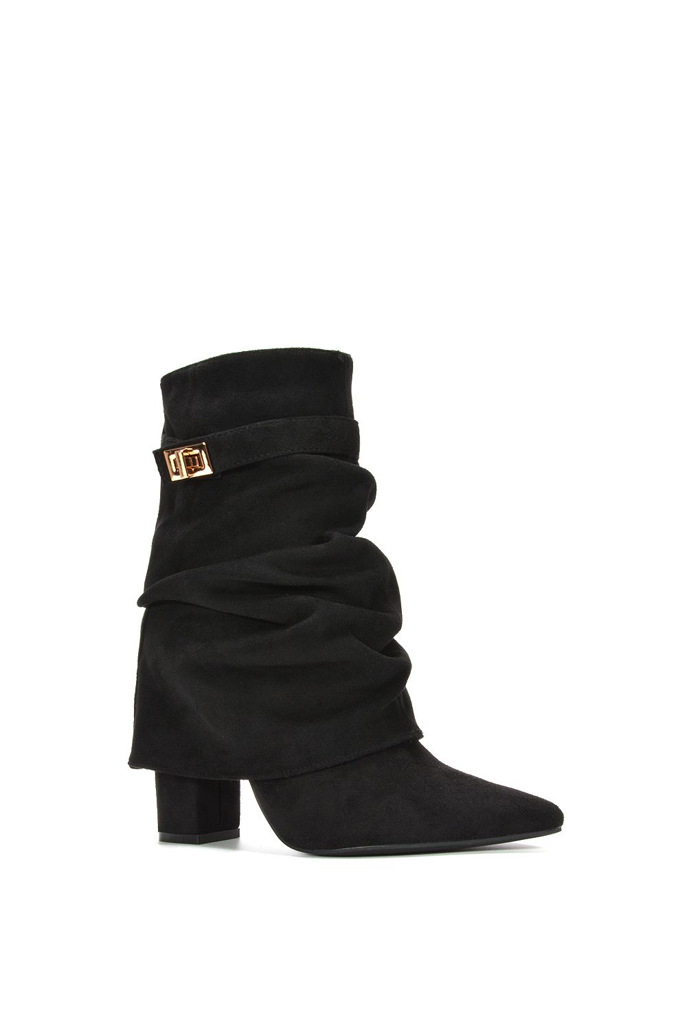 XY London 'Thalia' Pointed Ruched Block Heel Slouchy Booties image 2