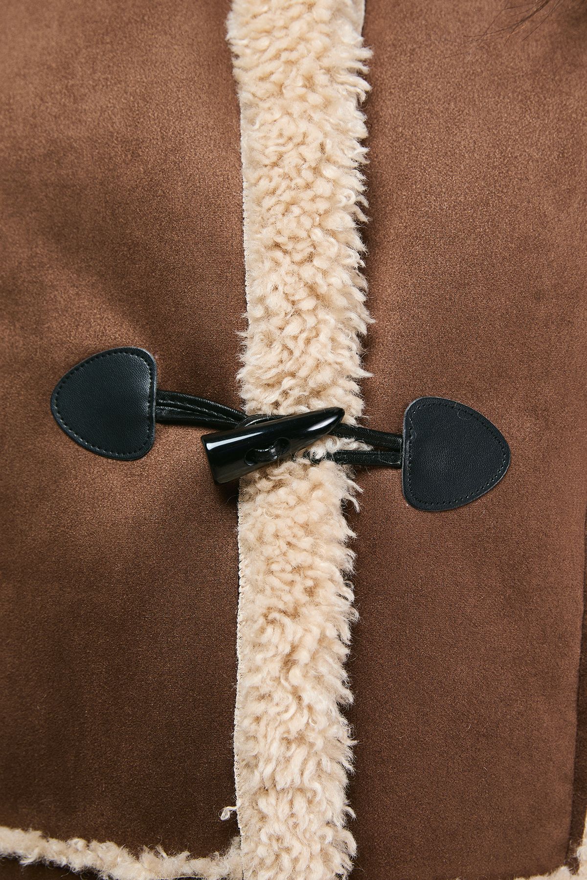 Oasis Shearling Trim Aviator Jacket Chocolate image 5