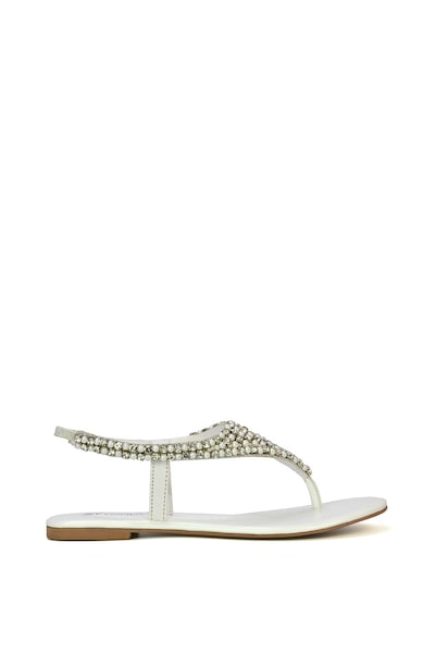 XY London 'Lauren' Embellished Toe Post Flat Sandals
