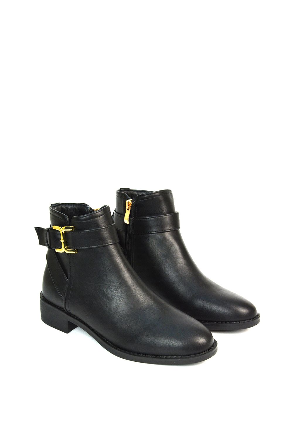 XY London 'Shyla' Zip Up Ankle Chelsea Boots With Low Heel image 5
