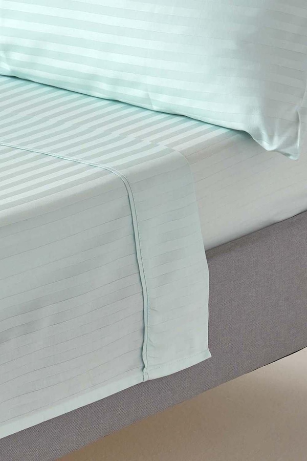 Homescapes Egyptian Cotton Satin Stripe Flat Sheet 330 Thread Count