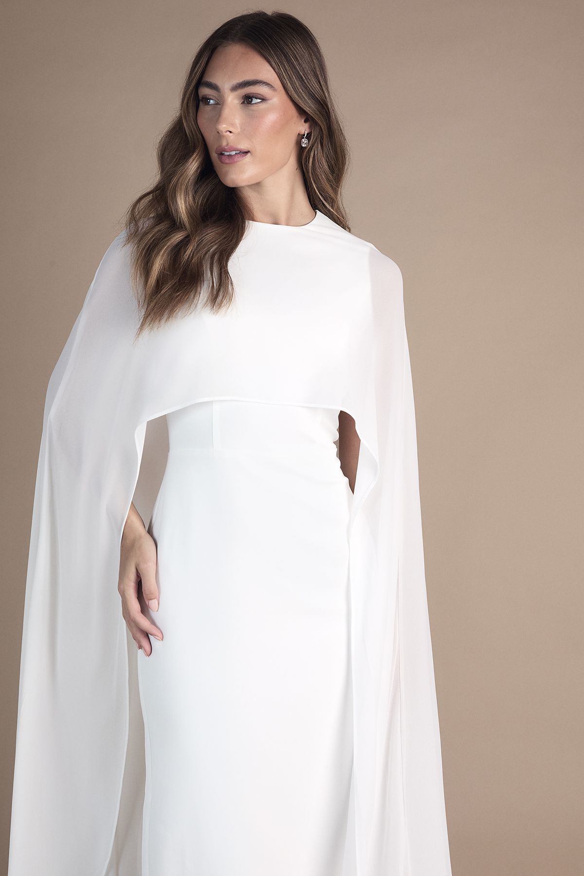 Coast Cape Maxi Wedding Dress Ivory image 2