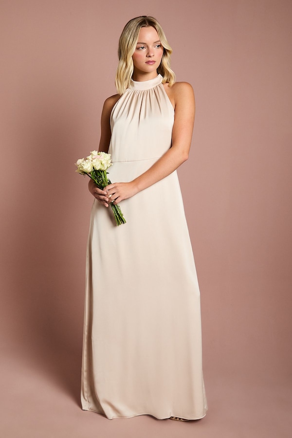 Coast Teen Coast Halterneck Bridesmaid Dress Champagne