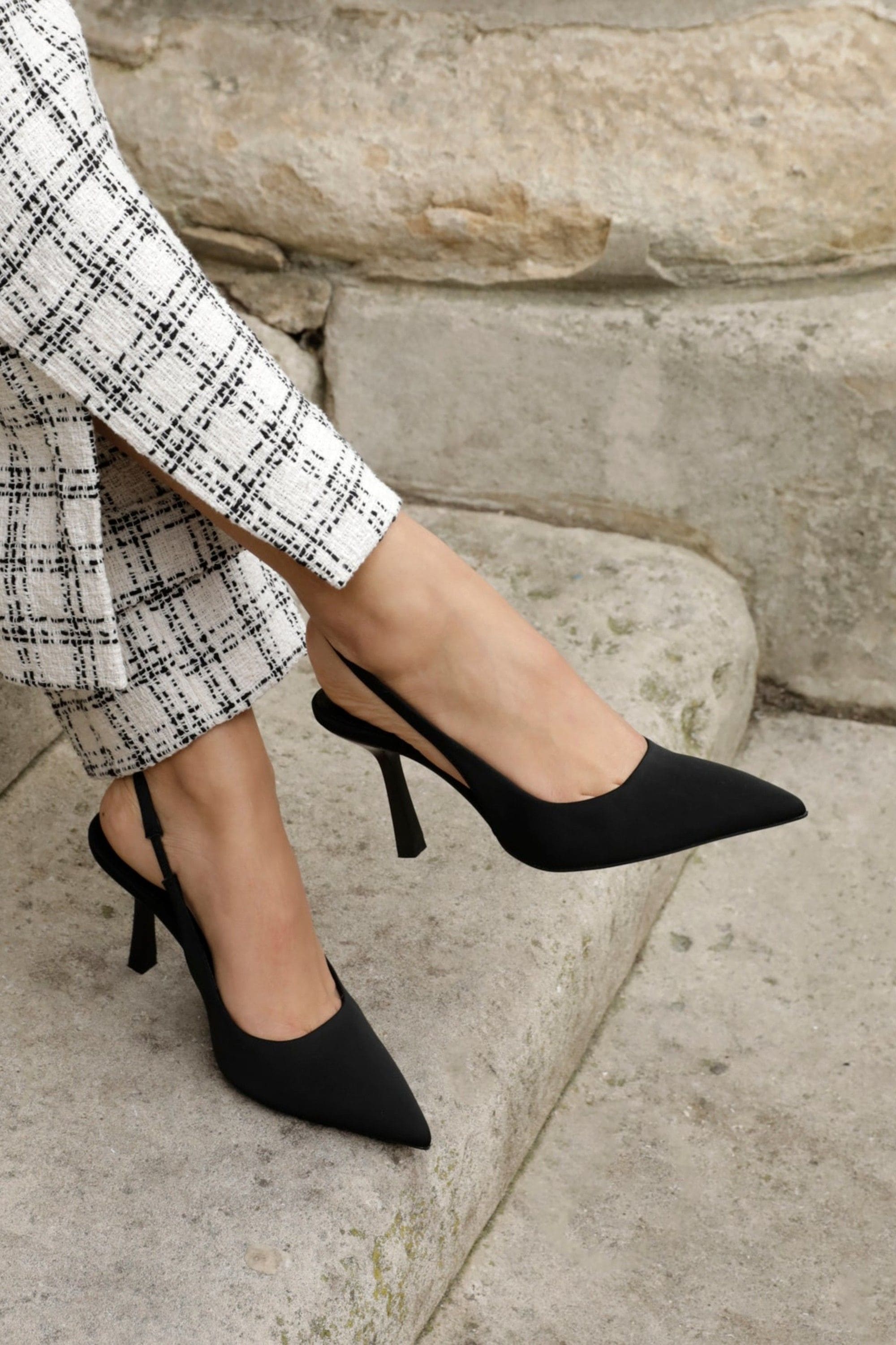 Linzi Dash Black Scuba Court Heel image 6