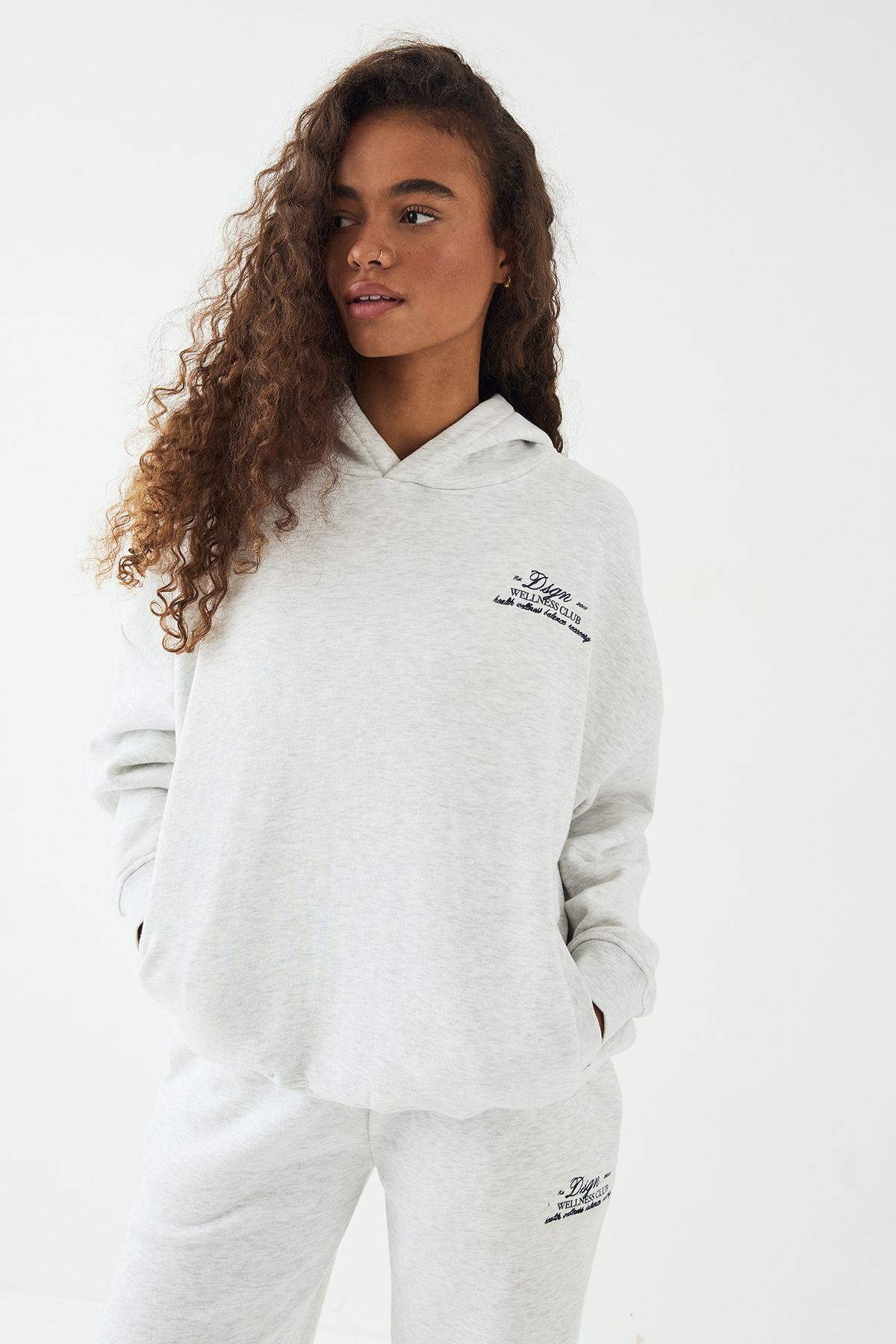 DSGN Studio DSGN Studio Wellness Club Oversized Hooded Tracksuit Ash Grey image 3