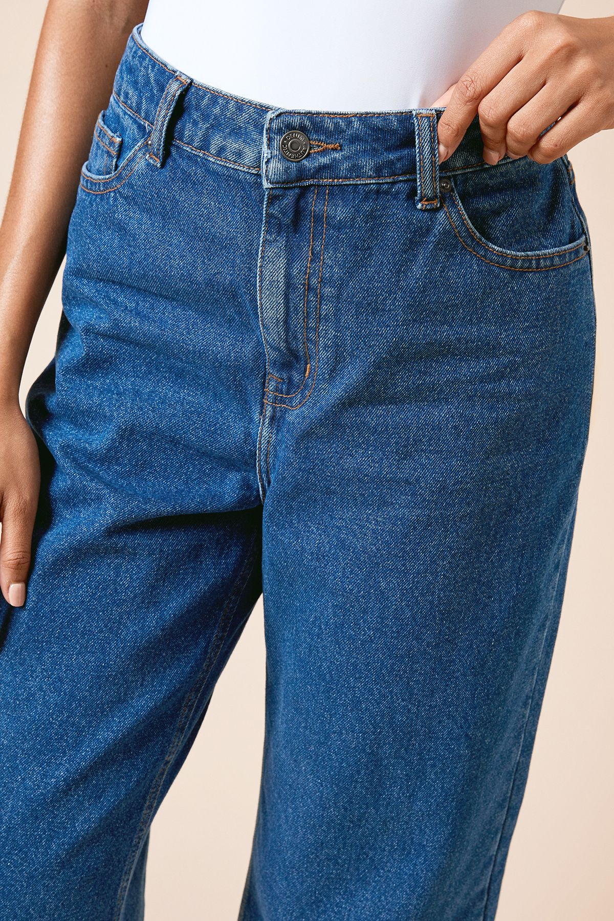 Dorothy Perkins Cropped Wide Leg Jean Mid Blue image 4